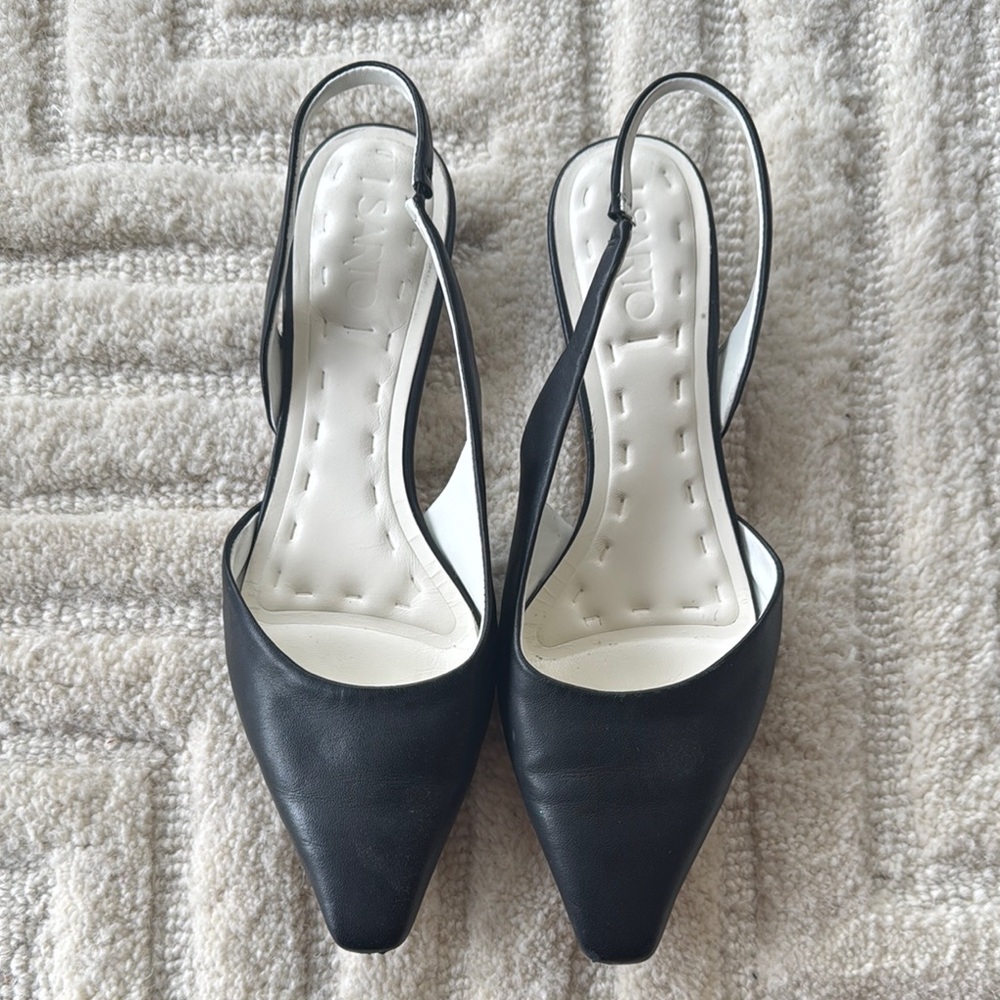 LIKE NEW Franco Sarto A-Riva Black Slingback Flats Size 9